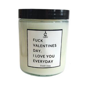 Valentines day FUCK VALENTINES DAY I LOVE YOU soy wax candle Scent Sweet Pea